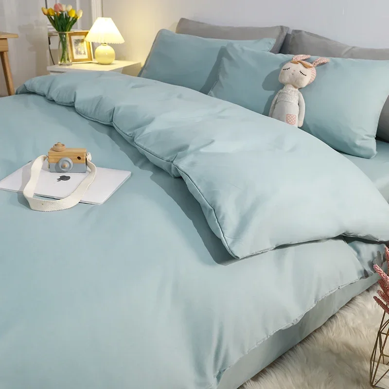 

5 Size Available! Gray Green Beddings Solid Color Bedding Set 1 PCS Duvetcover 1 PCS Bed sheet 1/2PCS Pillowcases M009