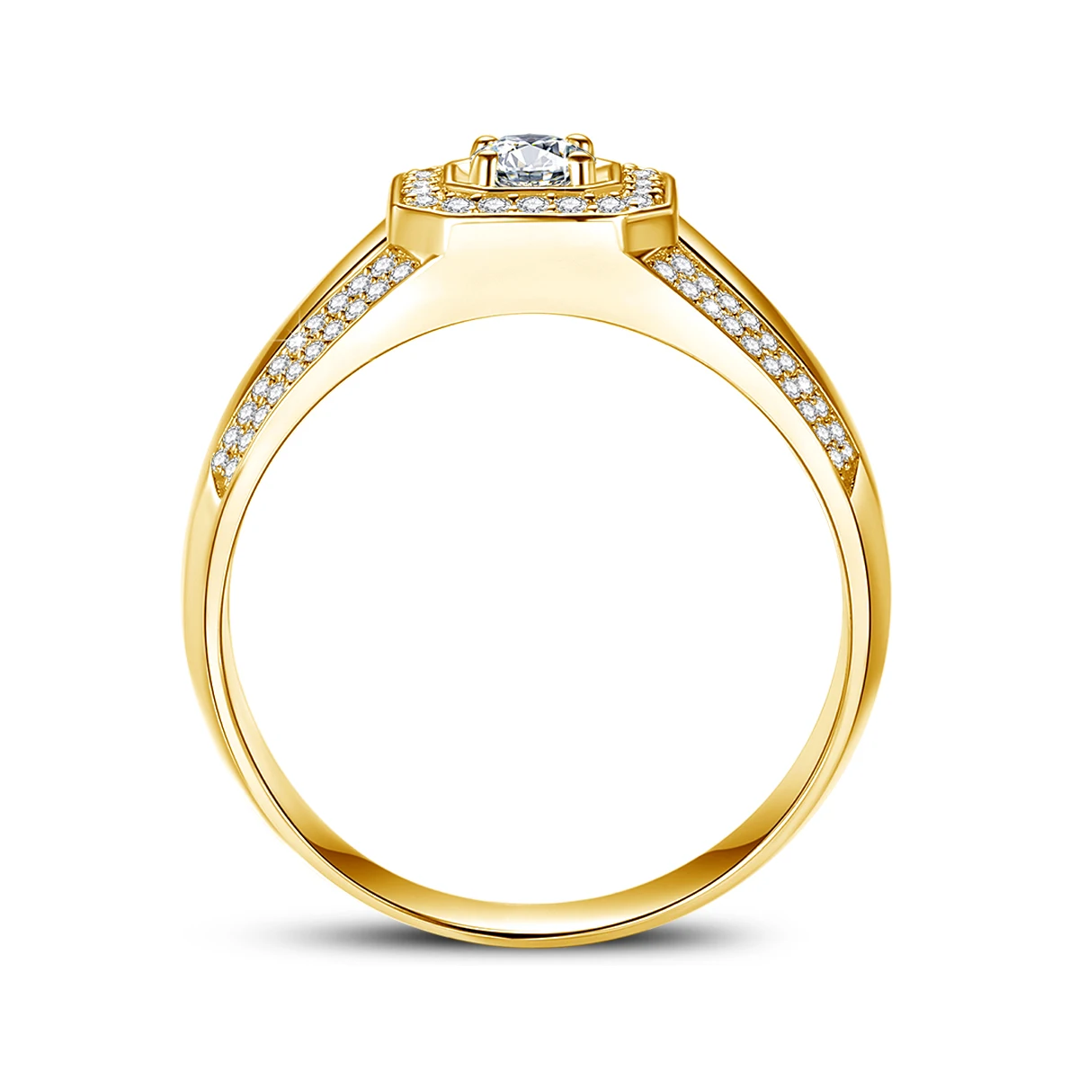 Schwere, runde 4 mm 0,3 ct Moissanit-Herrenringe mit Zertifikat, bestehen den Test, 100 % echtes 925er Silber, Hip-Hop-Männerschmuck, Zubehör im Angebot – Detail 3