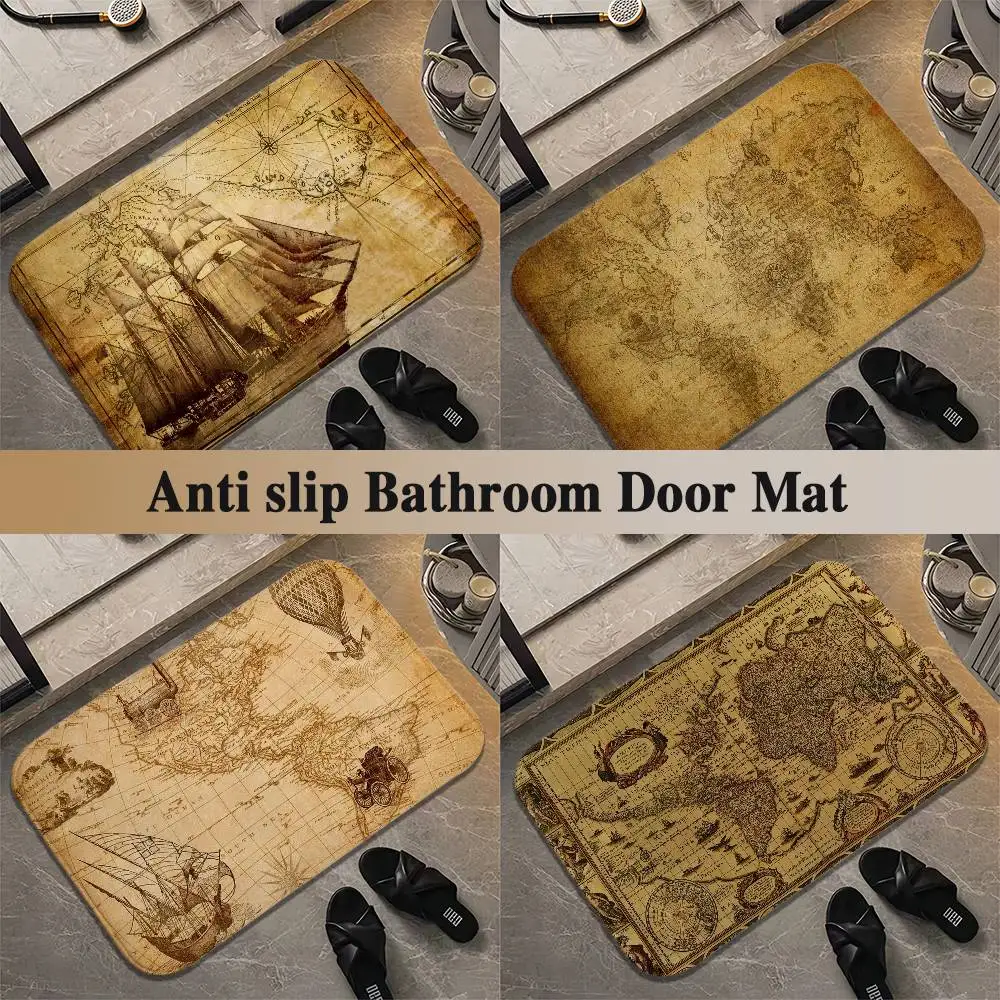 

Mairuige Old World Floor Mat Printed Large Carpets Living Room And Bedroom Carpets Bathroom Anti Slip Door MATS Small Carpets