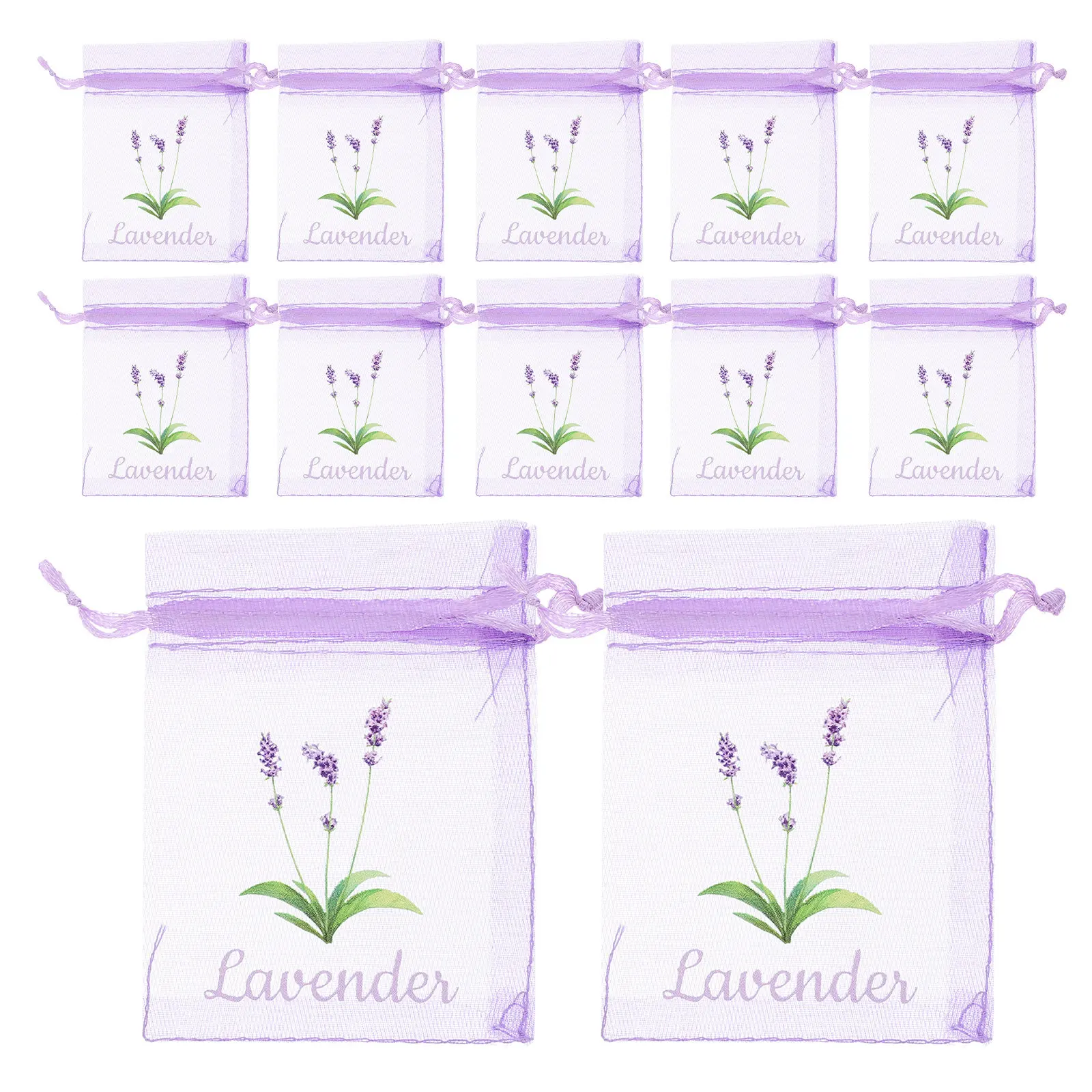 40Pcs Lavender Sachet Bags Empty Drawstring Mesh Pouches 3.54x2.75x0.04 Inch Aromatherapy Fragrance Bags for Wardrobe Storage