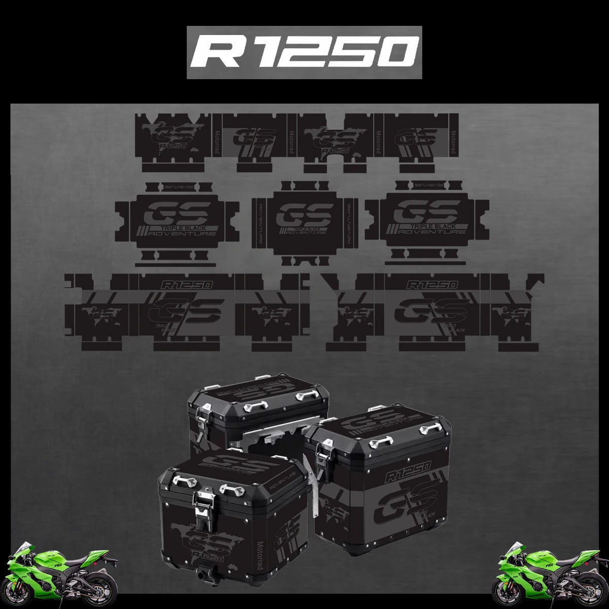 

Корзины 40 GS для BMW R1250GS R1250 GS ADV Triple Black Adventure 2019-2023 2022 2021 2020, алюминиевый чехол-наклейка на мотоцикл