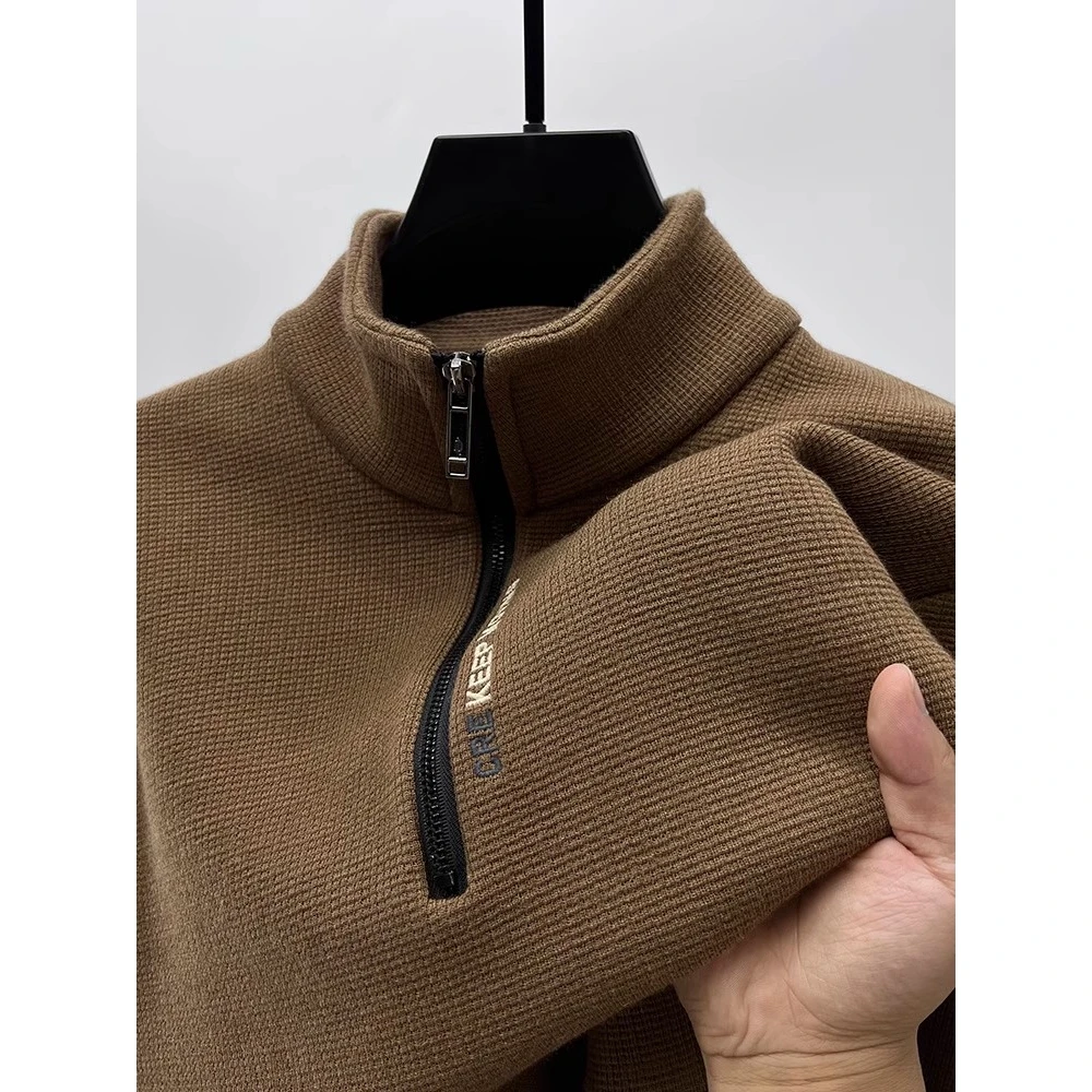 

Thiened Lamb Velvet Hoodie Sweatirt Zipper Design Fce Lined Autumn Winter Men's Long Sve T-irt Breathable Youthfu...