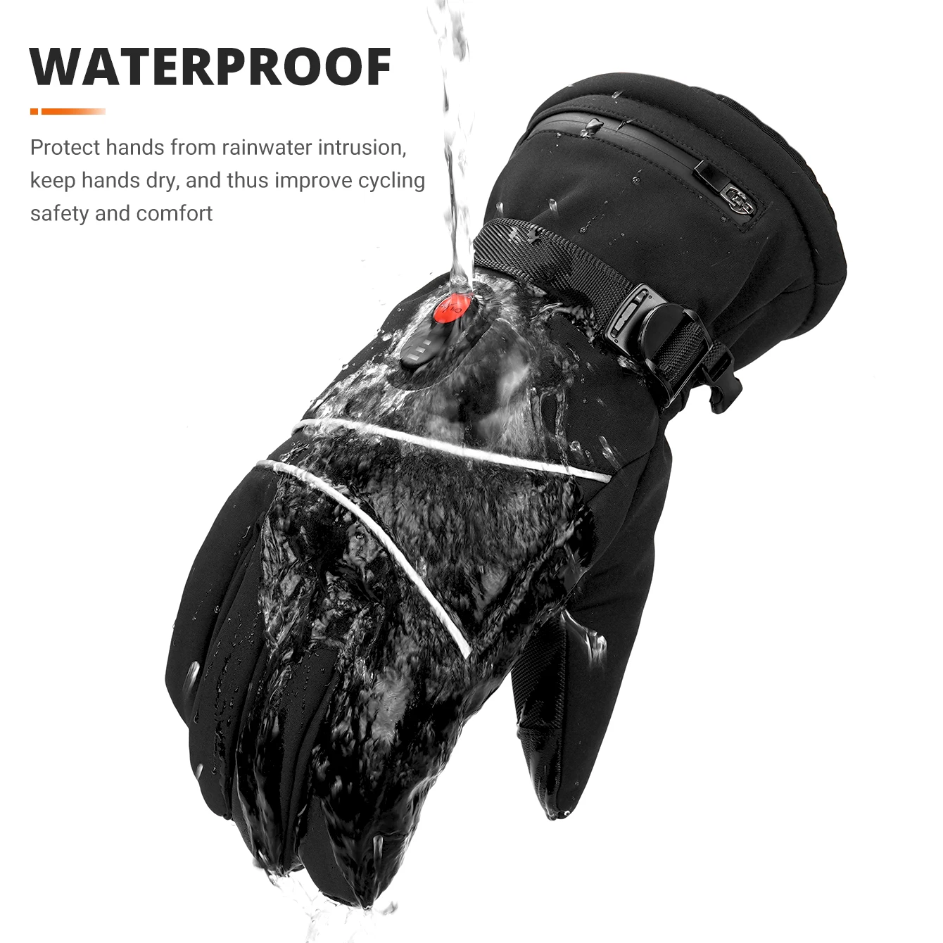 Rękawice elektryczne HEROBIKER z podgrzewaniem, zimowe ciepłe rękawice z podgrzewaniem, wiatroodporne rękawice termiczne z ekranem dotykowym, rękawice do jazdy na nartach, wyścigowe rękawice grzewcze