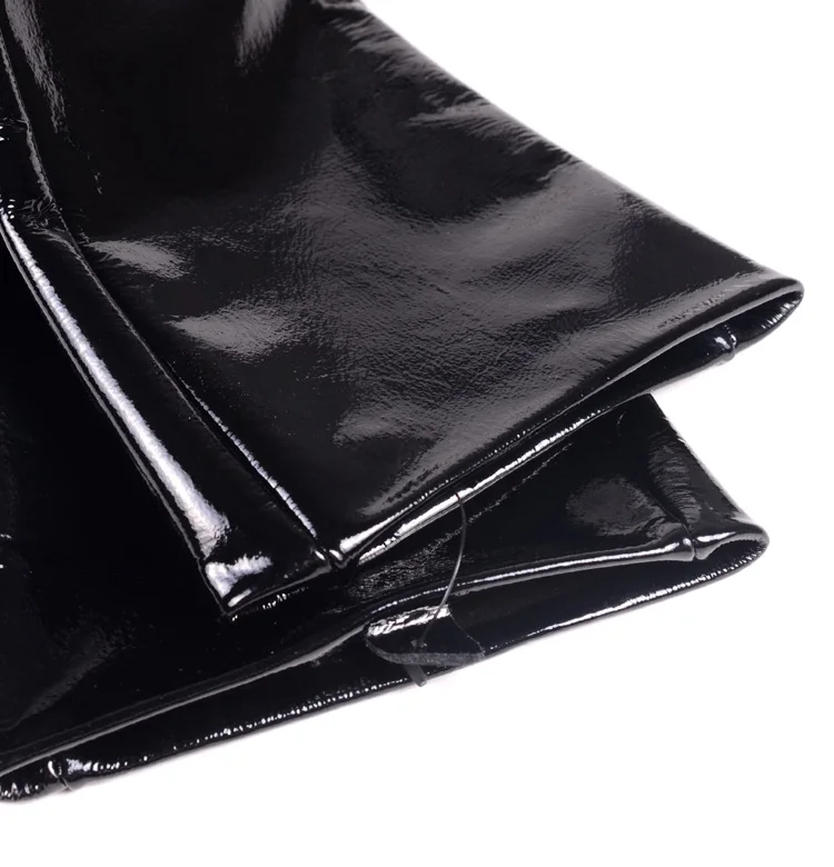 40 50 60 70 80cm Women's Ladies Real Patent Leather Shiny Black Overlength Party Evening Opera/Long Gloves