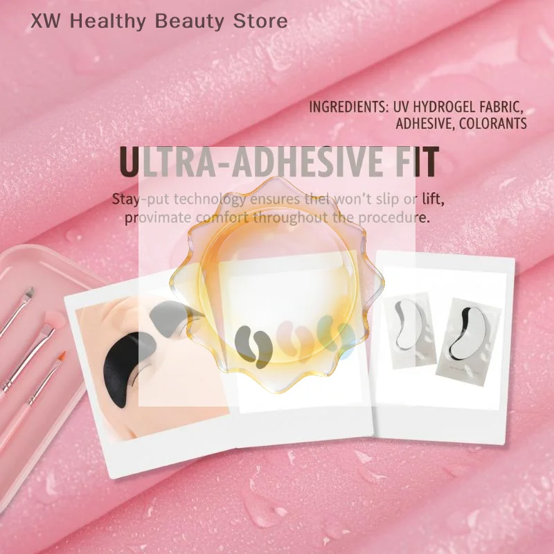 Lash Extension Under Eye Hydrogel Pads 50 Pairs Black UV Isolate Gel Patch Skin Friendly Moisturizing For Beauty Experts