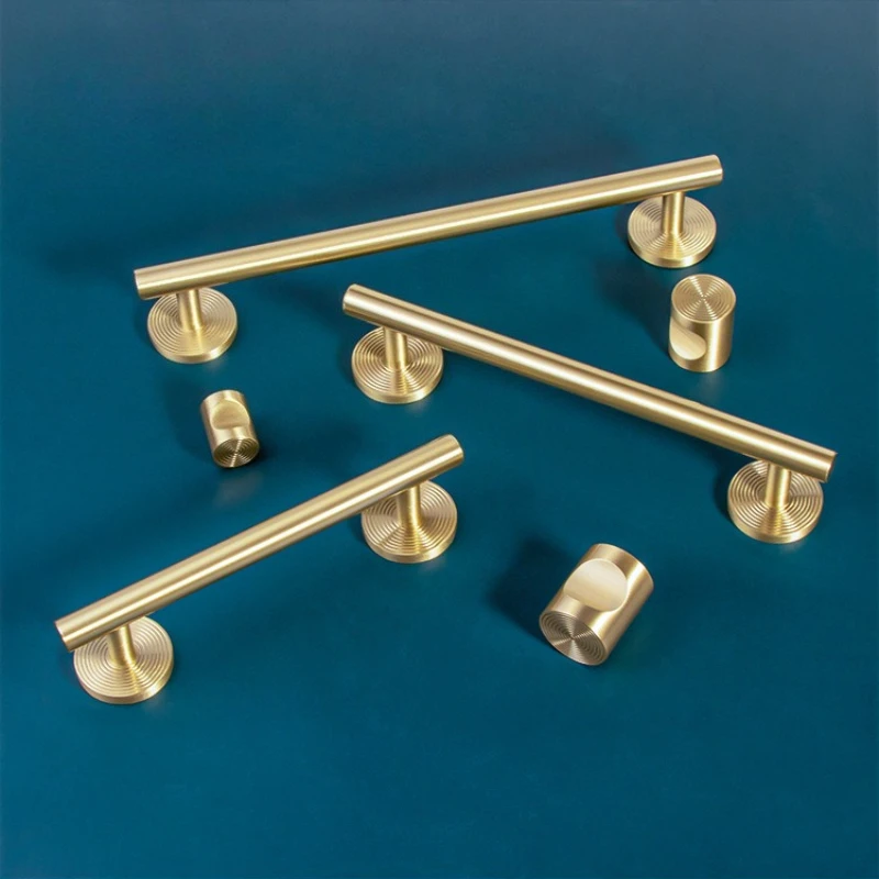 

Pure copper handle, gold light luxury, modern simplicity, single hole Nordic drawer, wardrobe, cabinet door, round handle