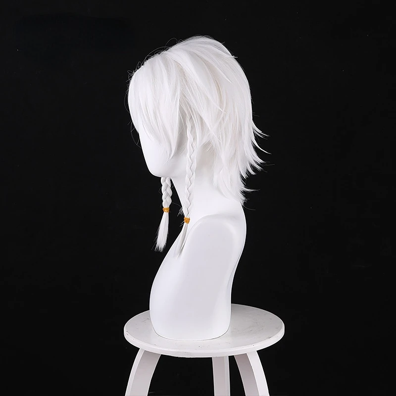 Eli Clark Cosplay Wig Identity V White Braided Heat Resistant Synthetic Hair Role Play Halloween Carnival Party + Free Wig Cap