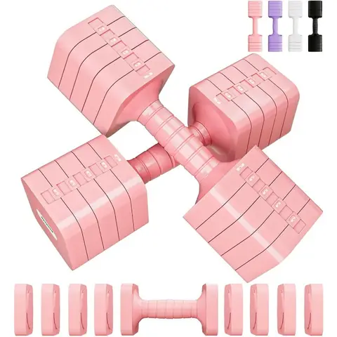 Adjustable Dumbbell Set for Women Men 10LB Each [20 LBS Pair] Hand Weights Dumbbells Sets Woman Exercise Fitness dumbbell Adjust