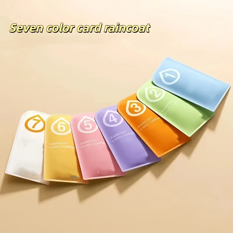 Chubasquero de siete colores con diseño de cremallera comprimida y portátil, grueso y adecuado para viajes al aire libre, montañismo, 2 uds.