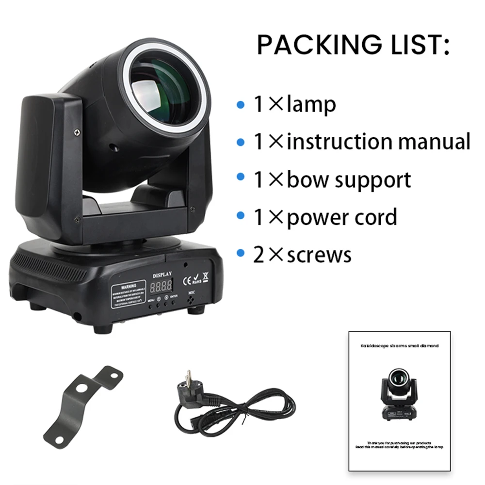 150W Mini Moving Head Light Disco Party Light 18Prism 12Gobos LED Beam RGBW DMX512 DJ Disco Wedding Stage Effect Light