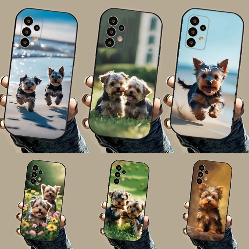 Yorkshire Terrier Dog Phone Case For Samsung S24,23,23,22,30,21,10,9,Note20 Ultra,Lite,Ultra,5G,Plus,FE,Black Soft Case