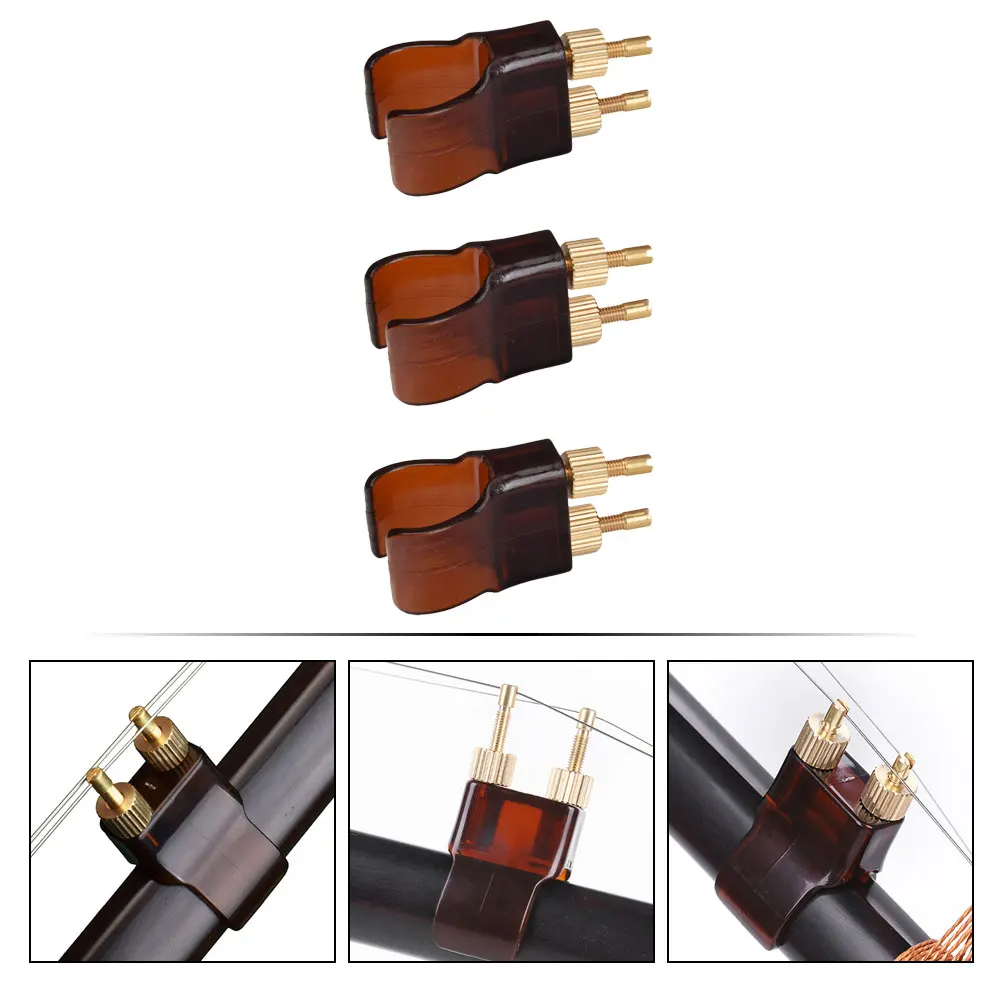 

3pcs Erhu Fine Tuners Plastic Steel ABS String Adjusters Sensitive Quick Tuning Durable Universal Flat Bar Hu Micro Tuning