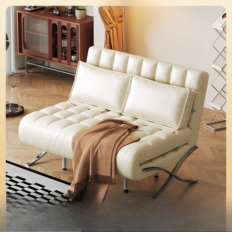 Foldable sofa bed dual-purpose living room small apartment double single lazy sofa Barcelona chair