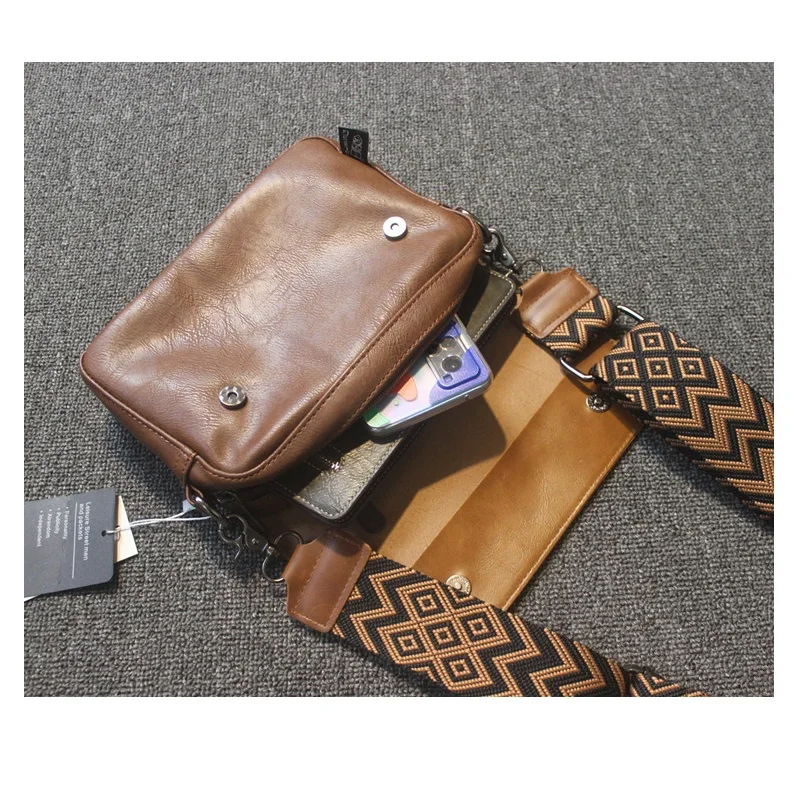 Retro Man Bag Free Shipping Fahion Men Crossbody Bags Leather Shoulder Bag for Men Unisex Messenger Bag Male Side Bag