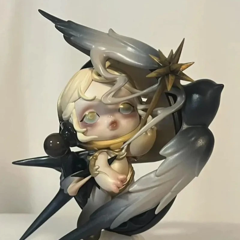 정품 POPMART 스컬판다 라이트의 경도와 위도 상하이 한정판 블라인드 박스 토이 애니메이션 액션 피규어 크리스마스 선물