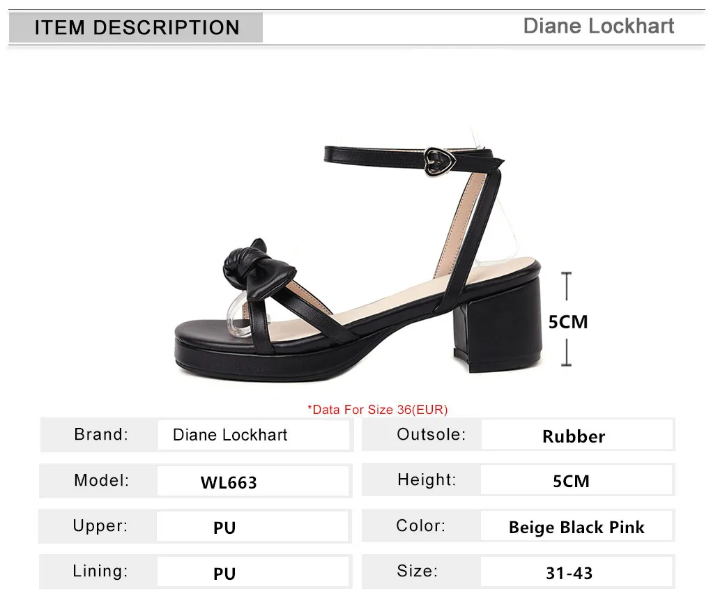 Fashion Casual Chunky High Heels Sandals for Women 2023 Summer Open Toe Elegant Bow Platform Sandalias Ladies Party Shoes 31 32