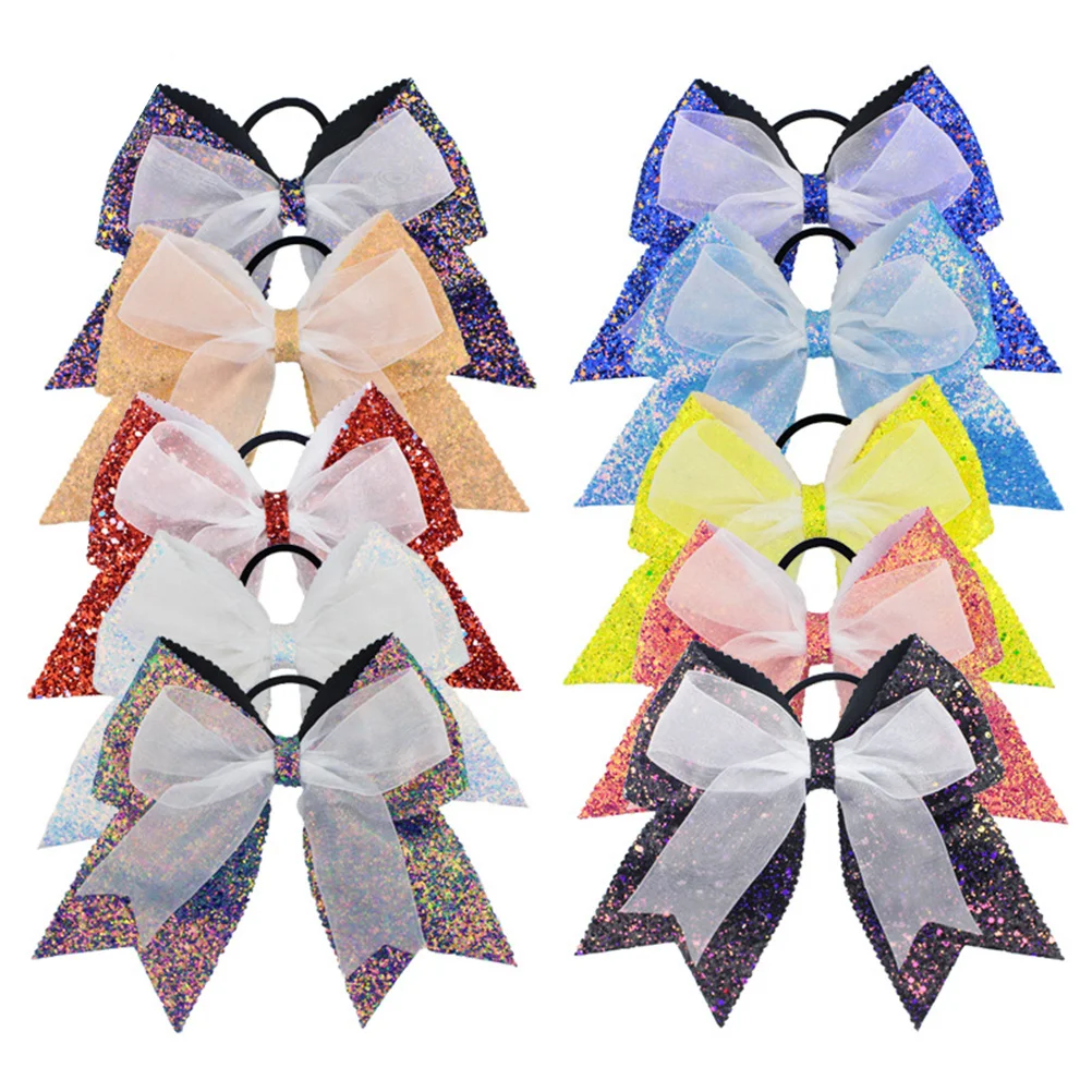 

6 Pcs Sequin Bow Hair Ring Braid Pigtails for Braids Ties Dedicated