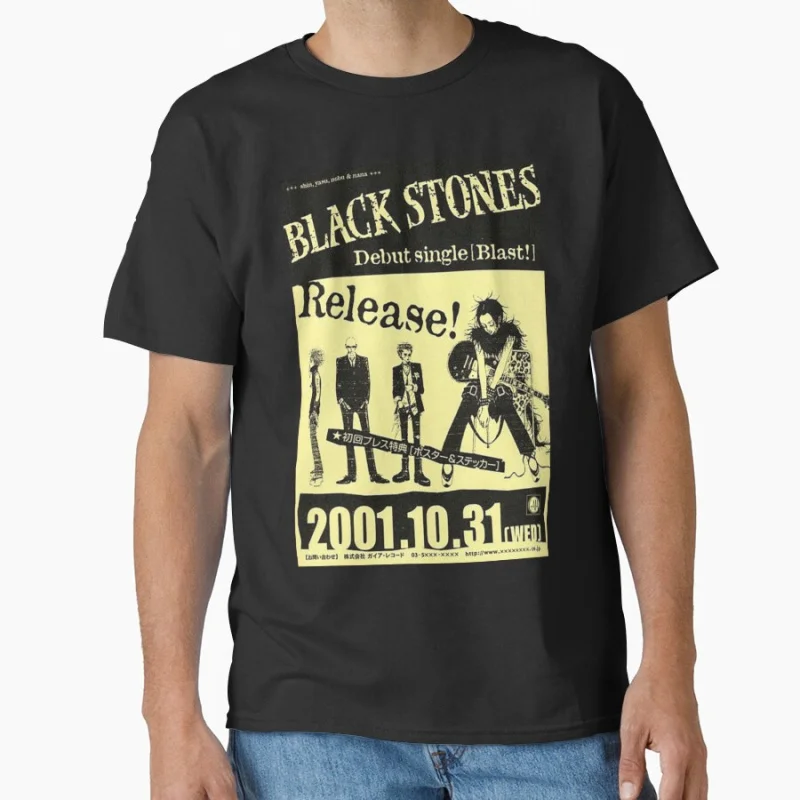 

Nana The Black Stones Band Spread 1027 Punk Anime T shirt for man Large size Tops Manga Graphic Print Y2k Clothes Cartoon Tee