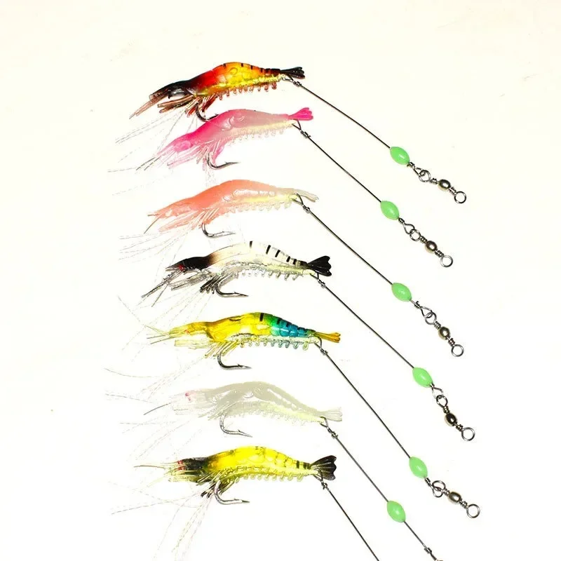 Luminous shrimp with Hook, soft bait for freshwater fish, road sub