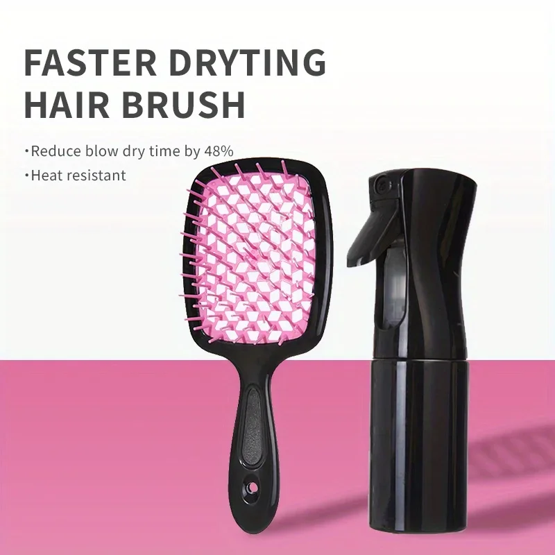 디탱글링 정전기 방지 헤어 브러시, 곱슬 머리, 곡선 쥐 꼬리 빗 세트, 살롱 헤어 도구, 모든 헤어 유형에 적합, 세트당 5 개 