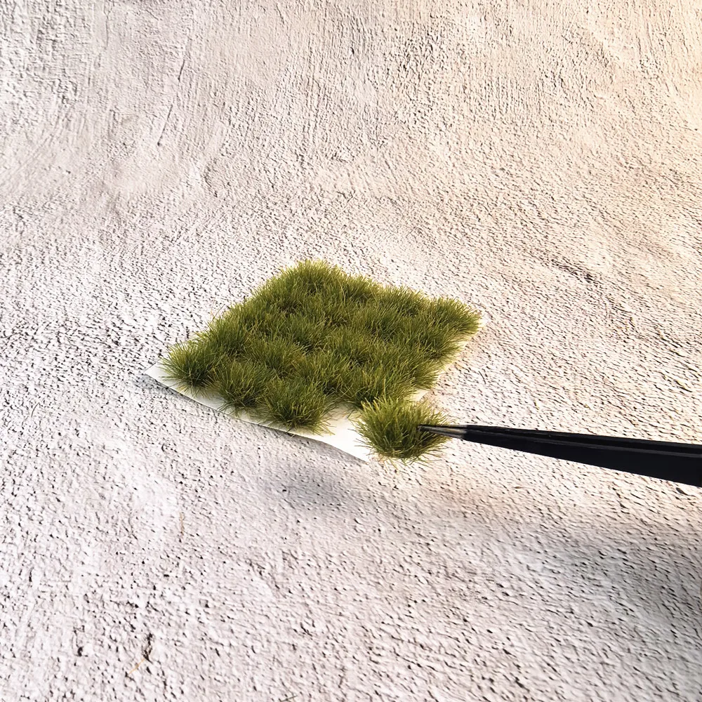 20 قطعة/صندوق ارتفاع 9 مللي متر مجموعة العشب الثابت لتقوم بها بنفسك نموذج طاولة الرمل ذات المناظر الطبيعية الصغيرة مع دعم لاصق المواد اليدوية عشب صغير #5