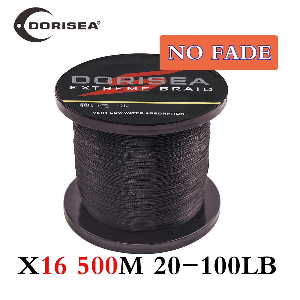 

DORISEA "NO FADE" X16 Hollow 500M 20-100LB 100% PE Extreme Multifilame Braided Fish Line Fishing Wire Rope Pesca Леска