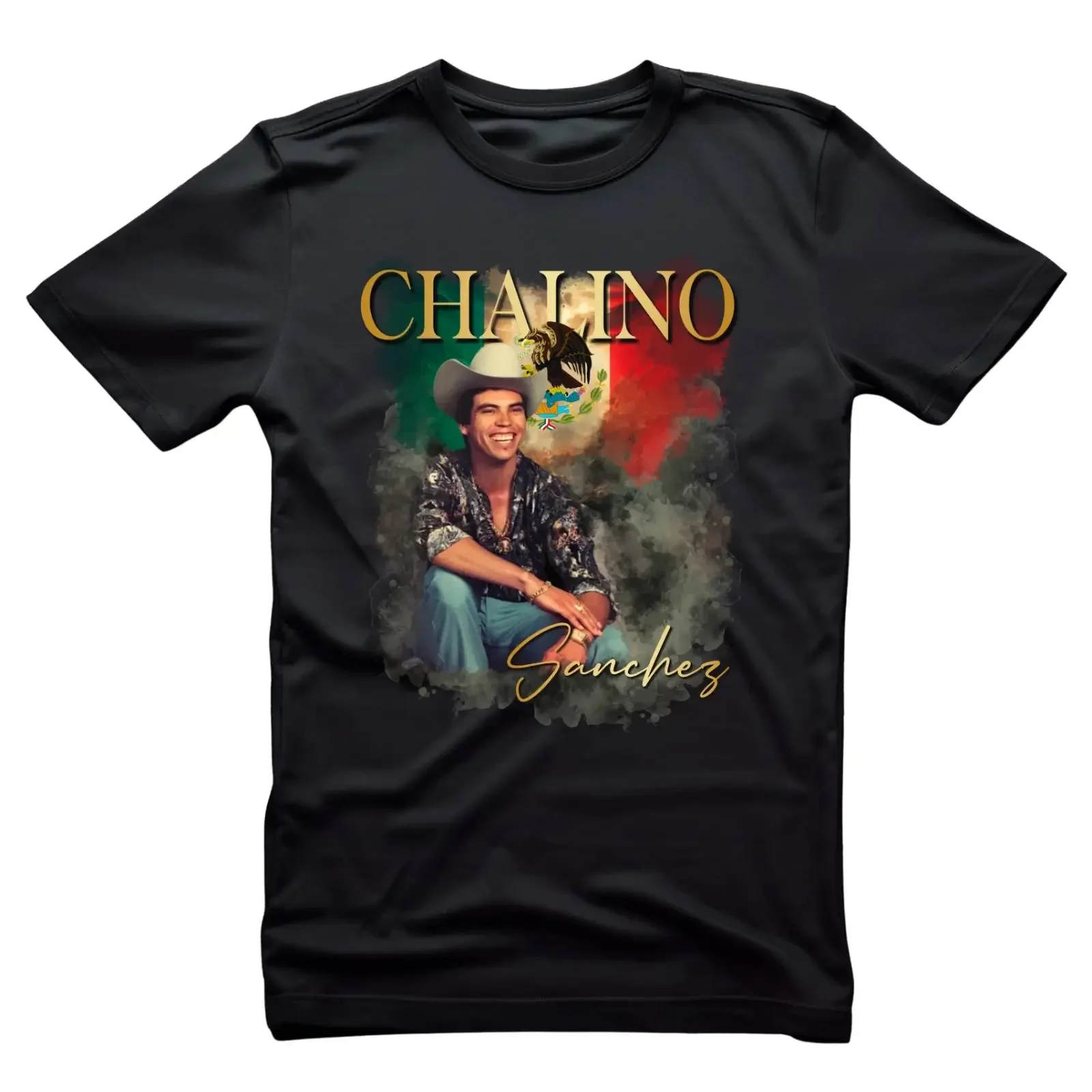 Chalino Sanchez Black  Cotton T shirt Size vintage Washed Versatile homme Soft Slightly designer clothes fashion streetwear