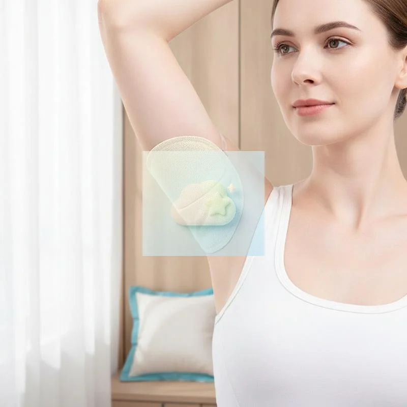 2Pcs Honeycomb Breathable Cotton Underarm Sweat Pads for Washable Quick Dry Anti Sweat Armpit  for Travel Office Daily Wear