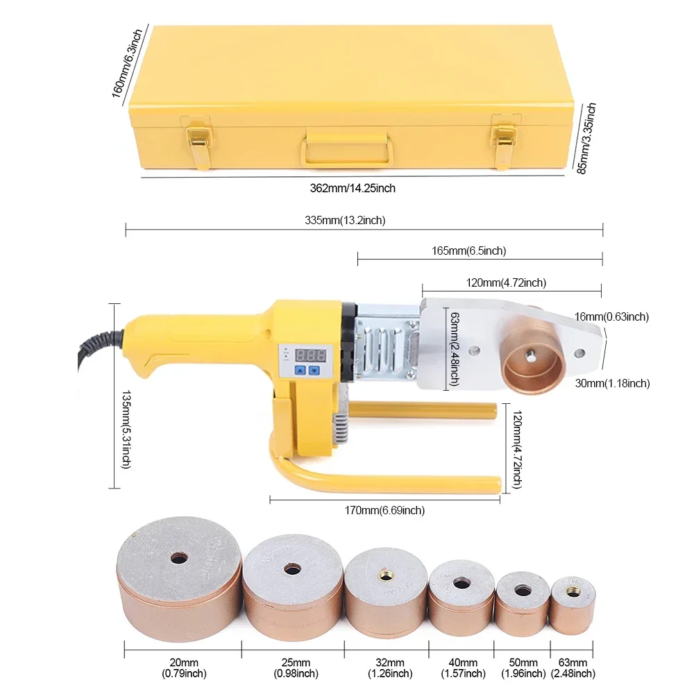 Bild 4: Digitalanzeige Fixiereinheit Pp-R Wasserrohr Hot Smelter Temperaturverstellbares Kunststoffschweißgerät mit mehreren Spezifikationen
