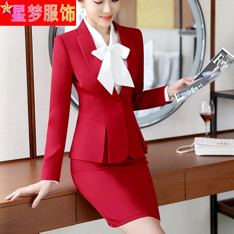 935 Autumn and Winter Long Sleeves Ol Business Women's Clothing Small Suit Overalls Formal Wear Slim-Fitting Iron-Free Professio