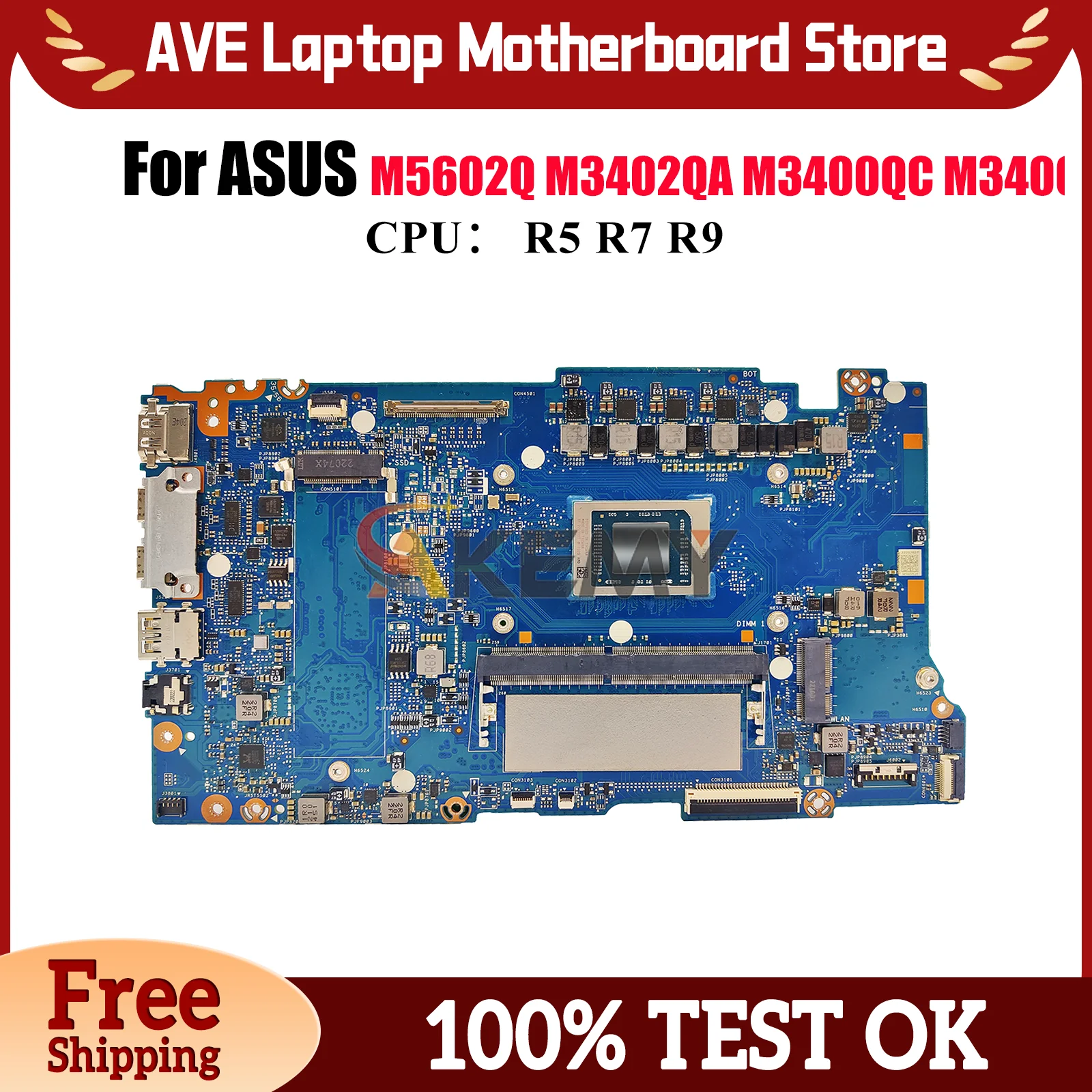 

M3402QA Материнская плата для ноутбука ASUS VivoBook M3402QA M5602Q M3402Q Материнская плата для ноутбука с процессором R5 R7 R9, 100% тестирование, ОК, быстрая доставка