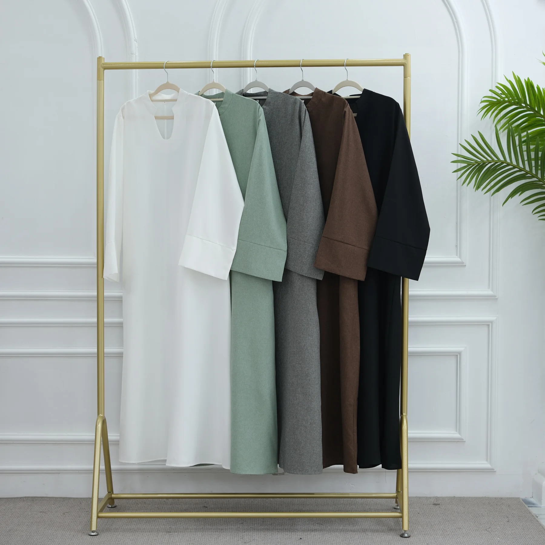 Eid Pianura Allentato Abaya Musulmano Abito Lungo Casual Abaya per Le Donne Dubai Lusso Turchia Abiti Islamici Caftano Veste Ramadan Jalabiya