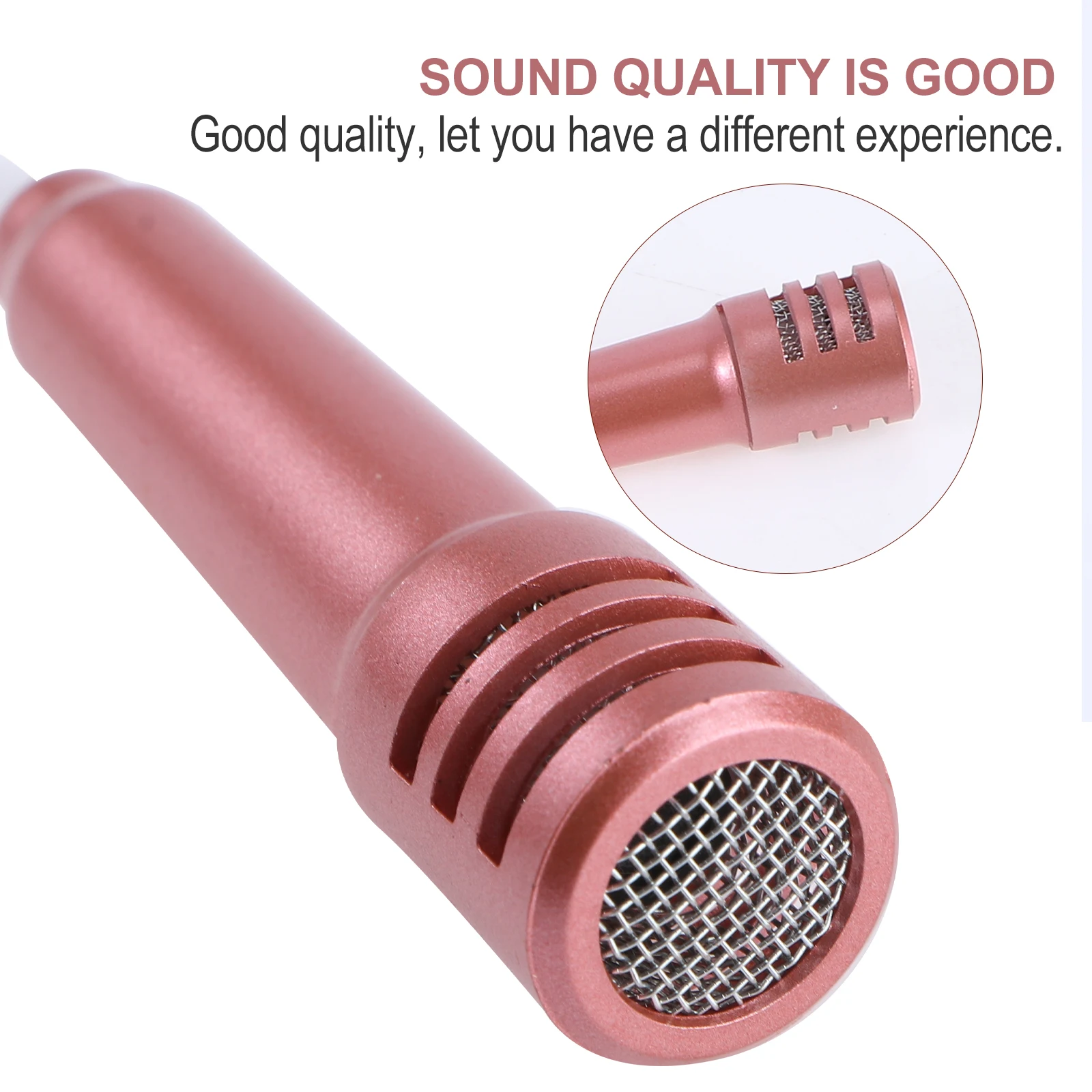 

2 Pcs Portable Microphone Mini for Laptop Vocal Mobile Golden Little Recording Child