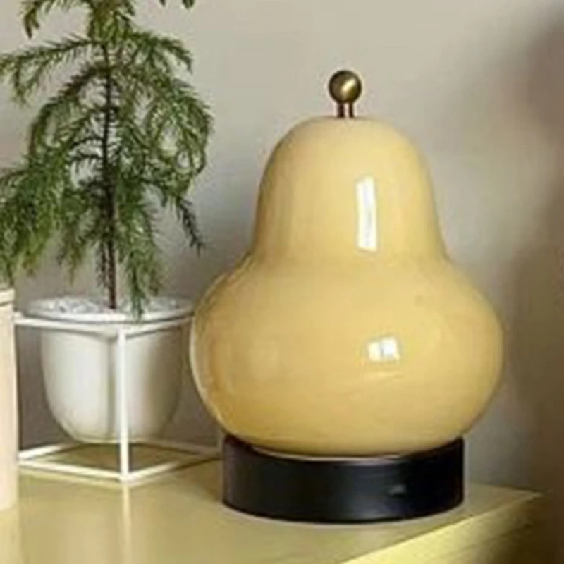 Top Sale French Cream Pear Table Lamp Bedside Minimalist Living Room Rechargeable Lamp Ambiance Decorative Night Lamp