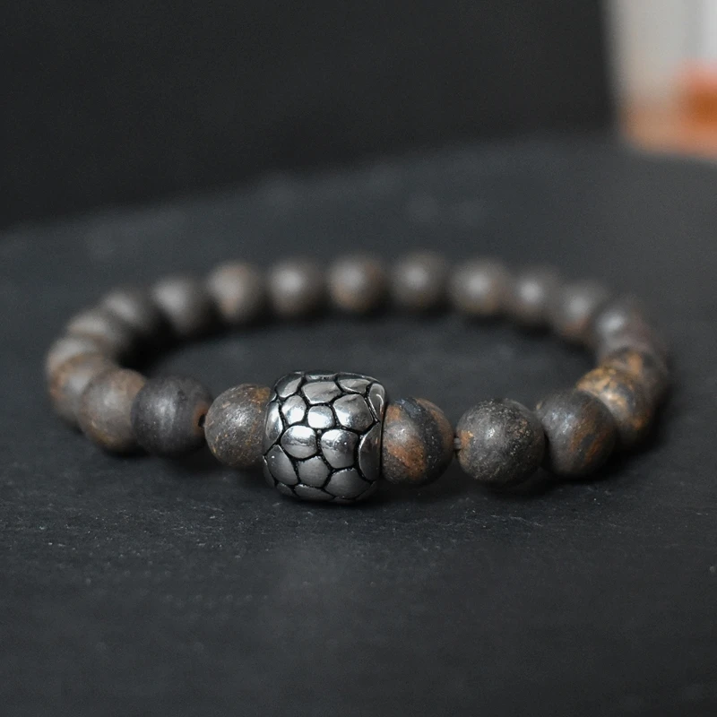 Bohemian Travel Charm Bracelet, Punk Geometric Natural Stone Beaded Bracelet with Stainless Steel Charm, Gift Ready