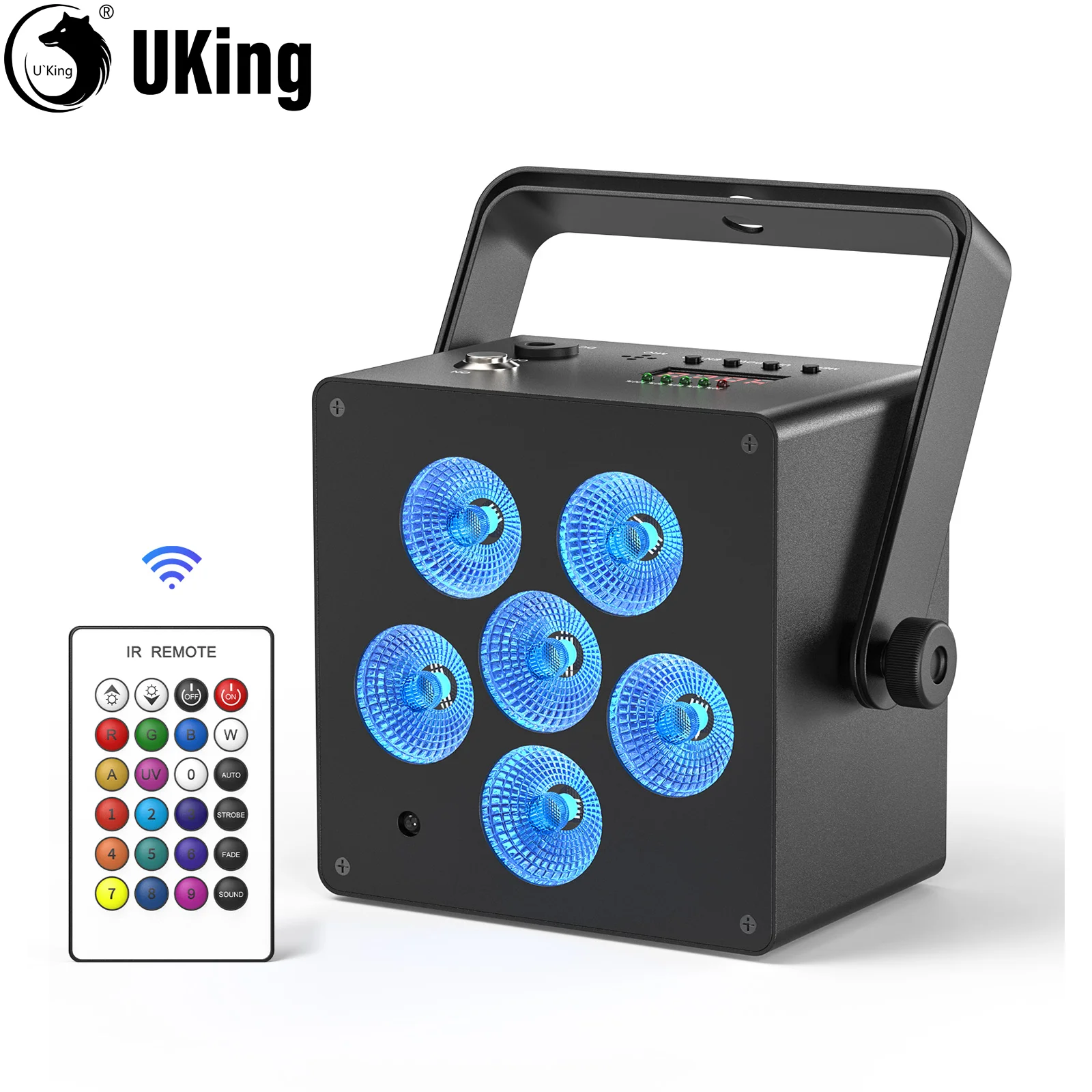 uking praca par luzes com bateria 50w 6in led rgbwauv destaque luzes de palco controle dmx512 uplighting para dj disco casamento 01