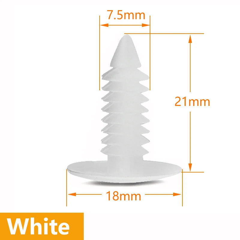 Auto Fastener Car Clips Nylon Black Or White Plastic Rivet Fender Bumper Shield Retainer Ceiling Fasteners for GM Ford Chrysler