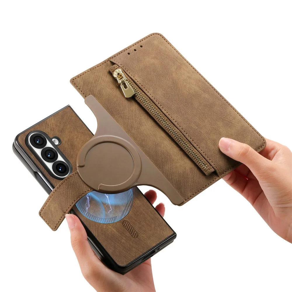 2-in-1 Abnehmbare Leder-Kartenhülle für Samsung Galaxy Z Fold 8 Ultra 2026 Luxus-Etui Magnetisches Buchetui Z Fold8 7 6 5 4 3 Schutzhülle