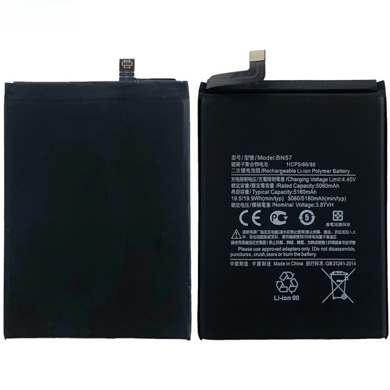 New BN57 3.87V 5060mAh Mobile Phone Battery For Xiaomi Pocophone X3 Poco /X3 Pro High Quality Rechargeable Battery
