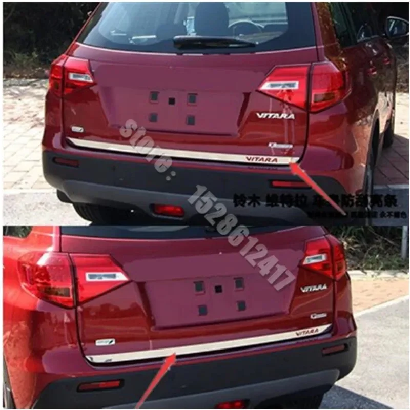 For Suzuki Vitara Tailgate Rear Door Bottom Cover Molding Trim Stainless Steel back door trim car Accessories 2019 - 2016