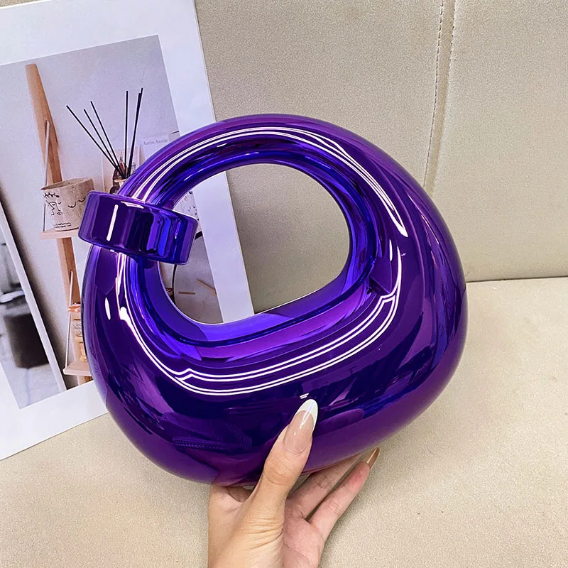 Luxury Designer Knot Evening Clutch Clear Acrylic Women Handbags Fashion Shoulder Bag Half Moon Wedding Purses Party Tote Ladies