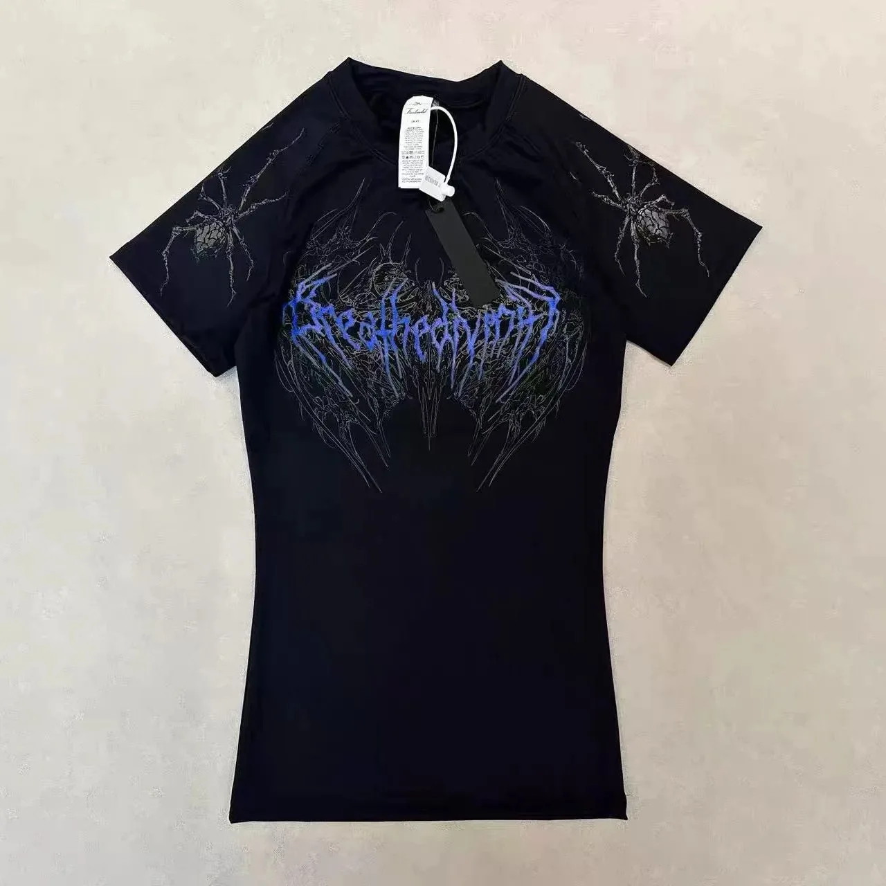 Breathedivinity Muscle Fit Tee Men Women Compression High Stretch Quick Dry Breathable Gothic Streetwear Y2K Gym Training Top image 4