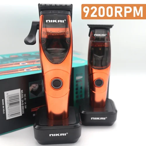 충전베이스 페이드 블레이드 포함 전문 헤어 클리퍼, 9200RPM 2 개 세트, 남성용 무선 이발 키트, N7778  Best5