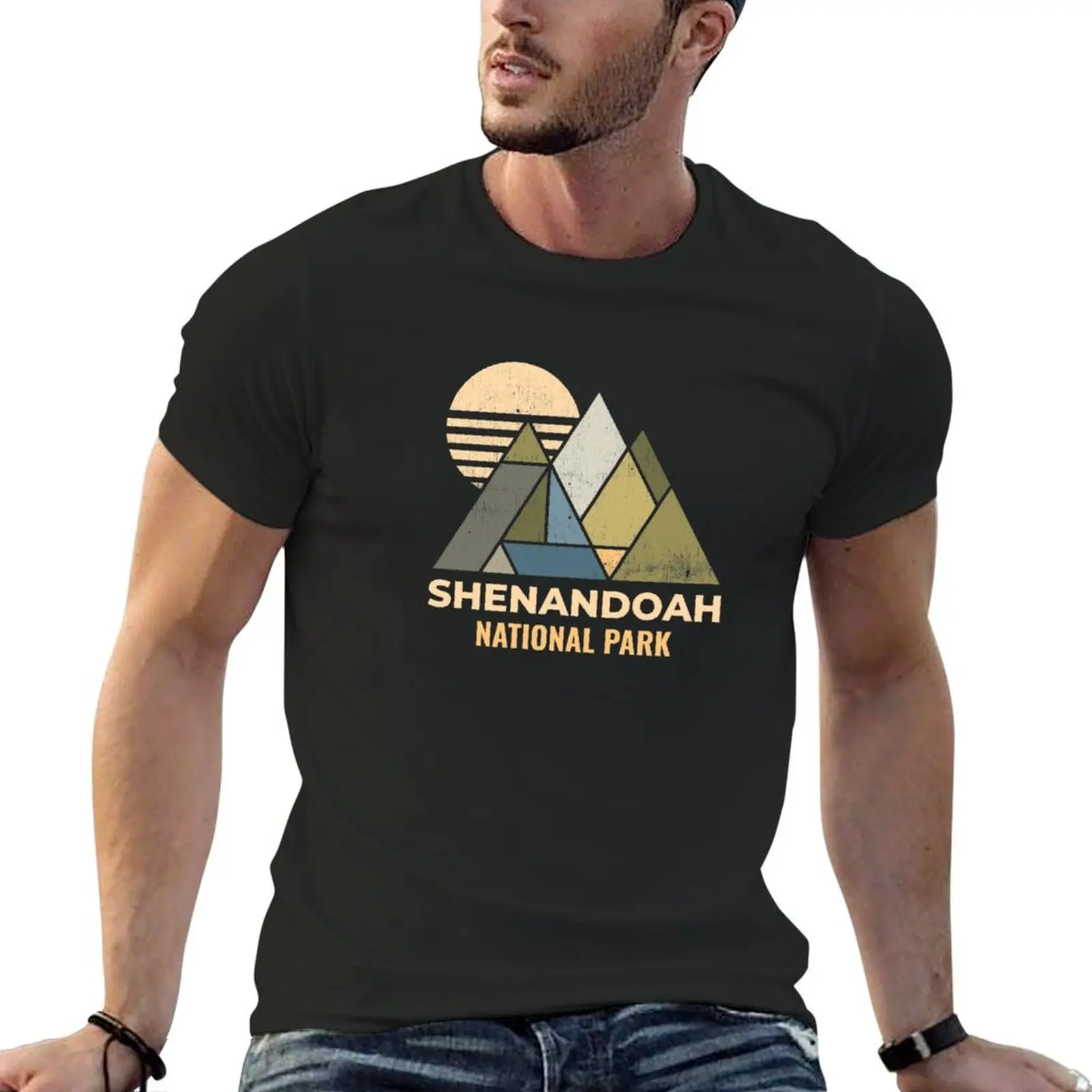 Shenandoah Virginia Distressed T-Shirt anime figures anime tshirt aesthetic clothes fruit of the loom mens t shirts