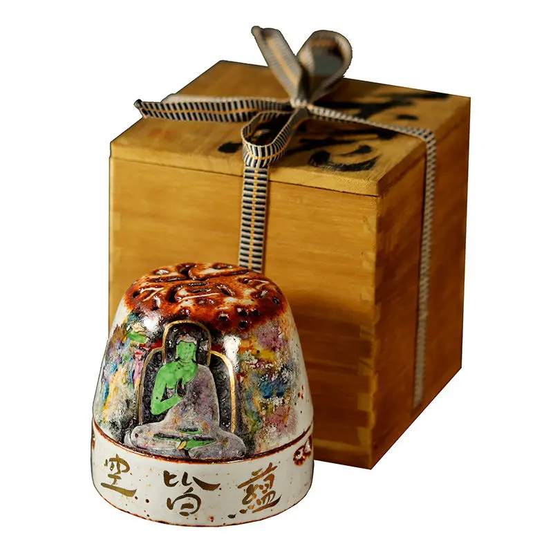 Wild incense burner and mud hand-painted Dunhuang faceless incense burner, household Zen agarwood seal burner sandalwood dish