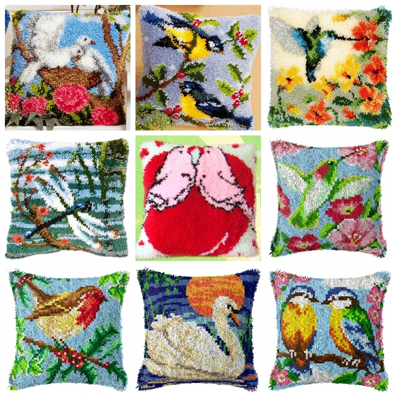 

Животные Птица Попугай защелка крючок ручная вязка вышитая Подушка НЕОБРАБОТАННАЯ вышивка материал защелка крючок ковер наборы для начинающих DIY