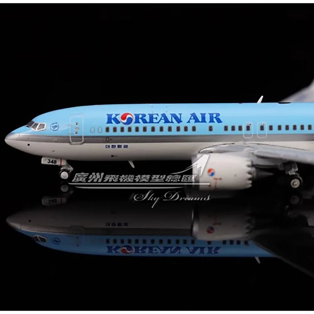 Diecast JCWINGS EW438M002 Korean Airlines B737 MAX 8 HL8348 Aircraft Model 1:400 Scale Simulation Aeroplane Model Gift Toy