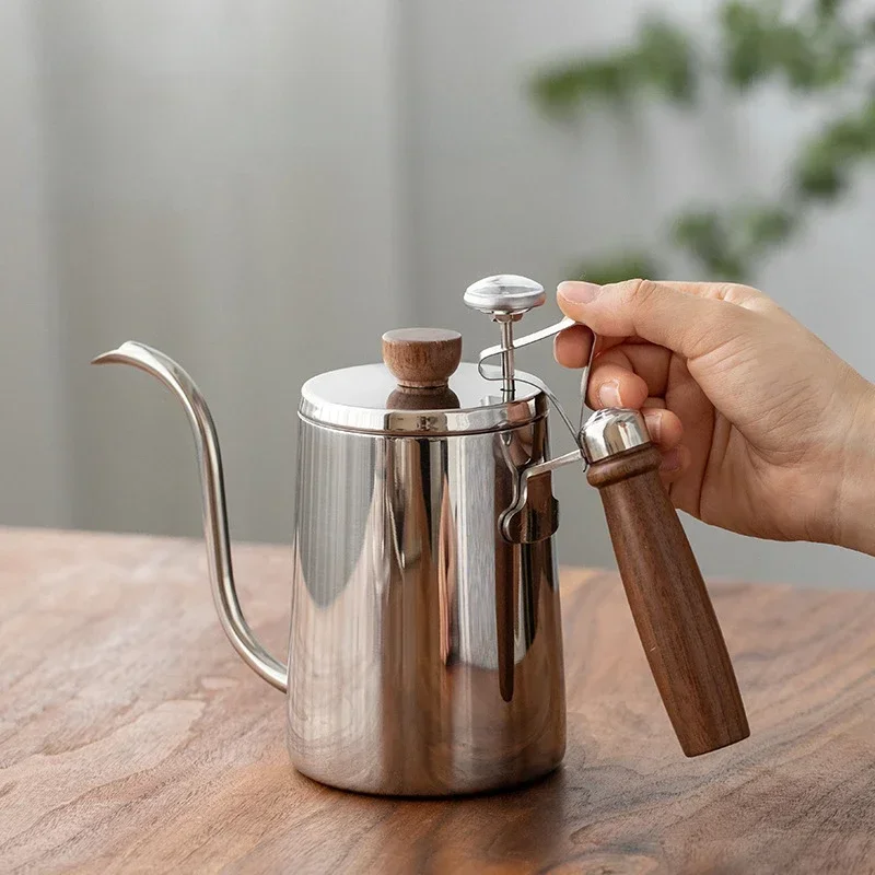 

Drip Kettle 580ML Non-stick 304 Stainless Steel Pour Over Coffee Tea Pot Long Narrow Spout Hand Drip Kettle Swan Neck Thin Mouth