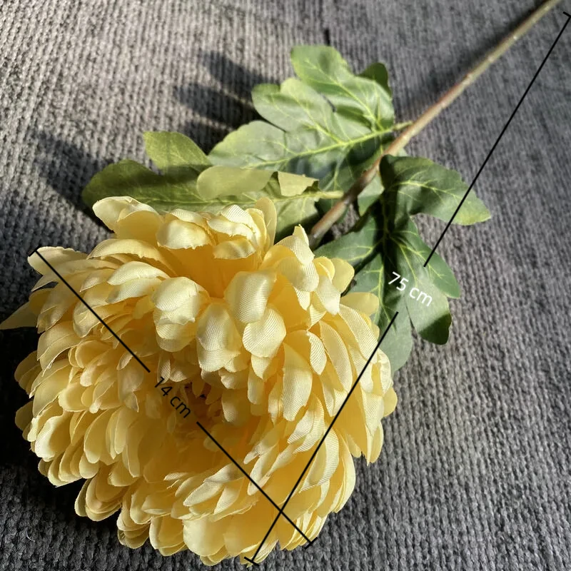Künstliche Chrysanthemenblüte mit einem Stiel, lebensechte künstliche Blüte – lebendige Farben, langlebiges Material, perfekt für die Inneneinrichtung – Detail 1