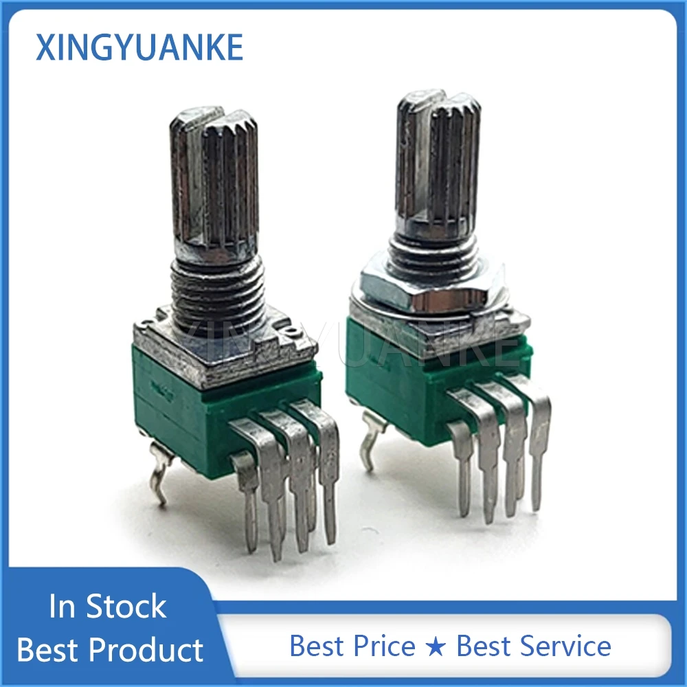 10PCS RK097G 097 Dual Bend 6 Feet B5K B10K B20K B50K B100K B502 B103 B203 B503 B104 Audio Volume Potentiometer Flower Shaft 15MM